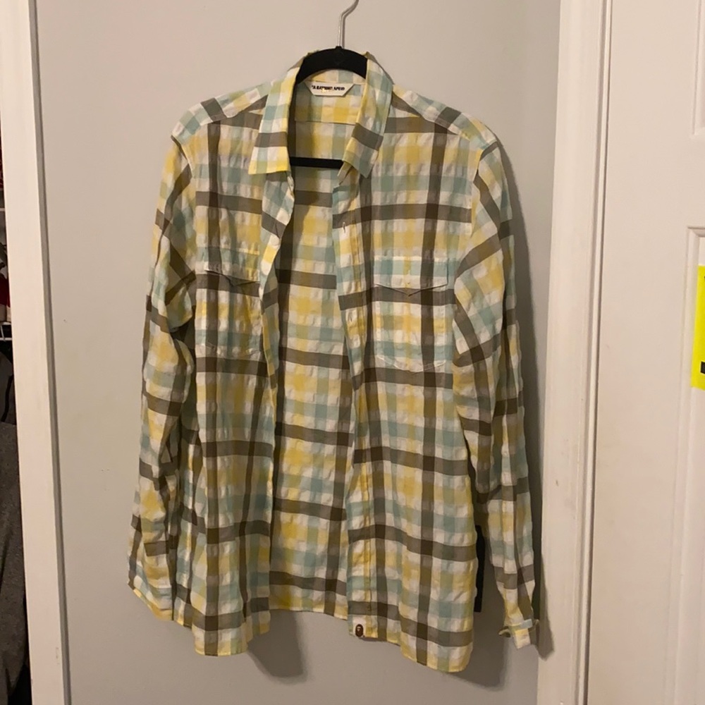 BAPE - Ribbed button down shirt. NEVER WORN